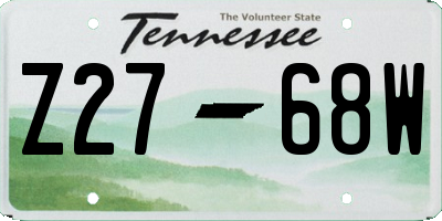 TN license plate Z2768W