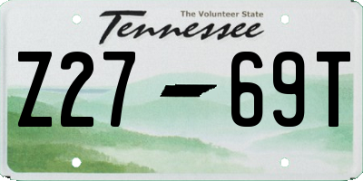 TN license plate Z2769T