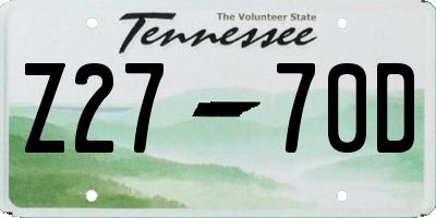 TN license plate Z2770D