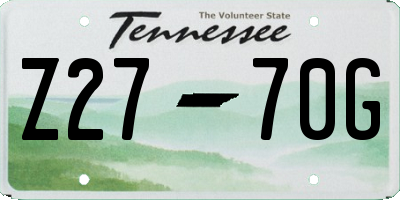TN license plate Z2770G