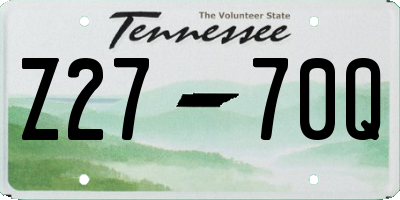 TN license plate Z2770Q