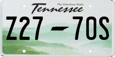 TN license plate Z2770S