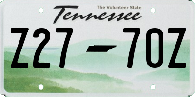 TN license plate Z2770Z