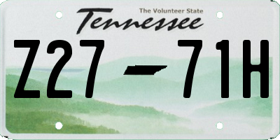 TN license plate Z2771H
