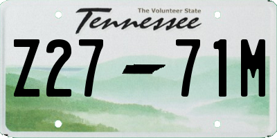 TN license plate Z2771M