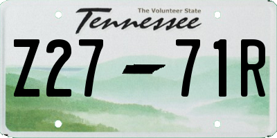 TN license plate Z2771R