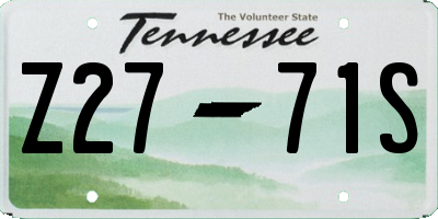 TN license plate Z2771S