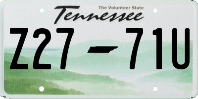 TN license plate Z2771U