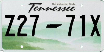 TN license plate Z2771X