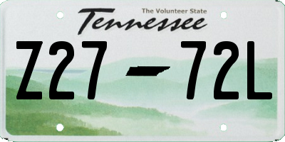 TN license plate Z2772L