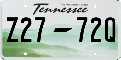 TN license plate Z2772Q