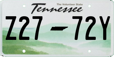 TN license plate Z2772Y