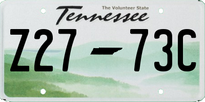 TN license plate Z2773C