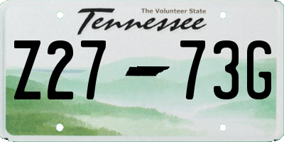 TN license plate Z2773G