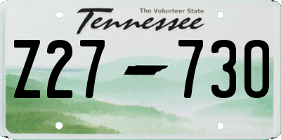 TN license plate Z2773O