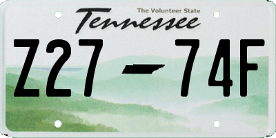 TN license plate Z2774F