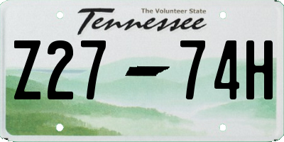 TN license plate Z2774H