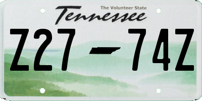 TN license plate Z2774Z