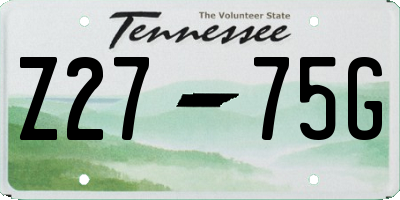 TN license plate Z2775G