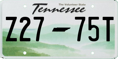 TN license plate Z2775T