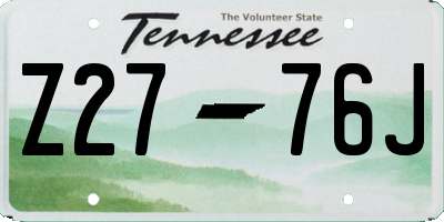 TN license plate Z2776J