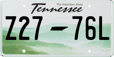 TN license plate Z2776L