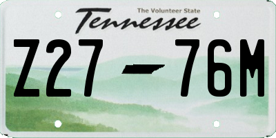 TN license plate Z2776M