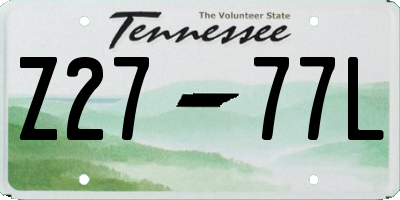 TN license plate Z2777L