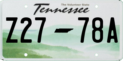 TN license plate Z2778A