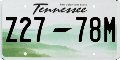 TN license plate Z2778M