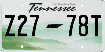 TN license plate Z2778T