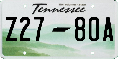 TN license plate Z2780A
