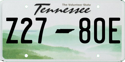 TN license plate Z2780E