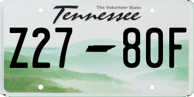 TN license plate Z2780F
