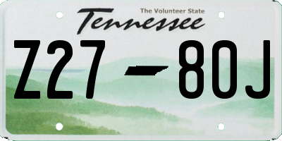 TN license plate Z2780J