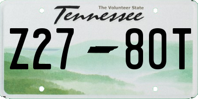 TN license plate Z2780T
