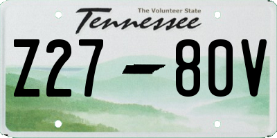 TN license plate Z2780V