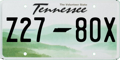 TN license plate Z2780X