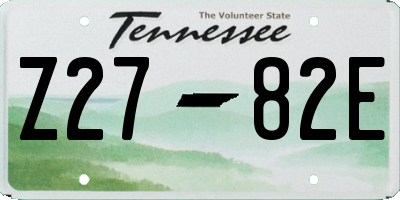 TN license plate Z2782E