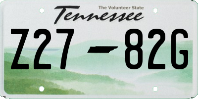 TN license plate Z2782G