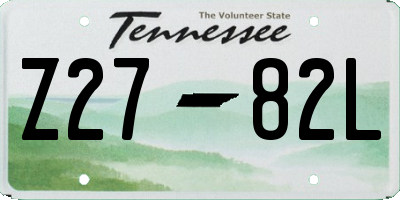 TN license plate Z2782L