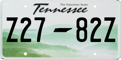 TN license plate Z2782Z