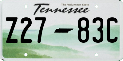 TN license plate Z2783C