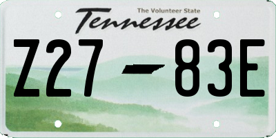 TN license plate Z2783E