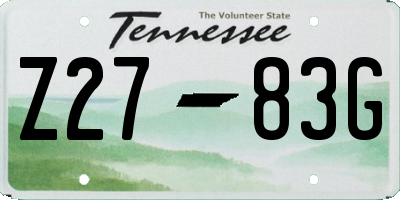 TN license plate Z2783G