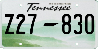 TN license plate Z2783O