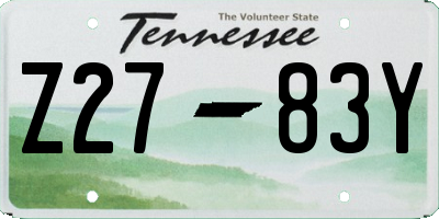 TN license plate Z2783Y