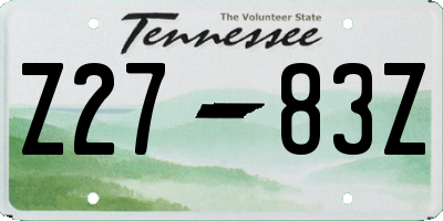 TN license plate Z2783Z