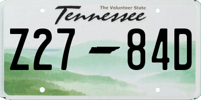 TN license plate Z2784D