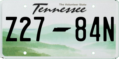 TN license plate Z2784N
